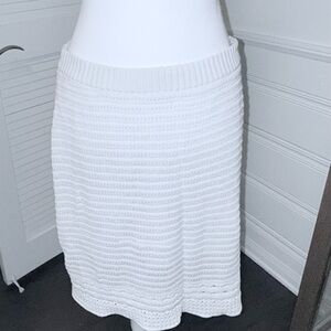 Express White Crocheted Alined Skirt